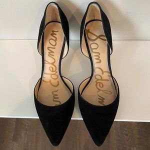 Black Sam Edelman Pointed-Toe Suede Heels (Size 7)